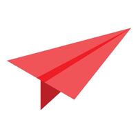 Red paper plane flying symbolizing freedom and success vector