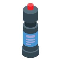 Cleaning detergent bottle with red cap isometric view vector
