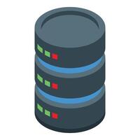 Database server storing information with indicator lights isometric illustration vector