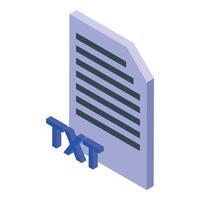 Txt file format symbol representing plain text document vector