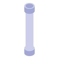 Long metal pipe is standing vertically in isometric view vector