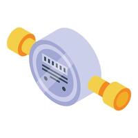 Water meter measuring water consumption in cubic meters for control and payment of utilities vector