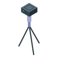 Modern digital camera recording on tripod vector