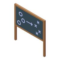 Football coach using a tactical board is explaining game strategy vector