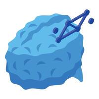 Blue human brain generating new neural connections vector
