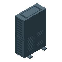 Crypto equipment mining rig standing and generating cryptocurrency vector