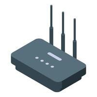 Modern wifi router providing wireless internet connection for home office vector