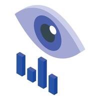 Eye analyzing data growth, business vision concept vector