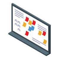 Scrum board showing daily sprint tasks and team members vector