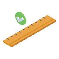 Wooden ruler getting measured showing success approval and accuracy vector