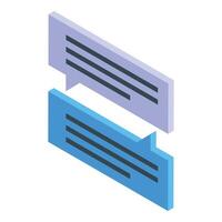 Chat messages exchanging information in isometric view vector