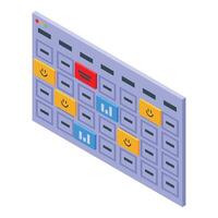 Businessman managing tasks using kanban board app on desktop computer vector