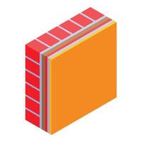 Building thermal insulation material representing energy efficiency concept vector