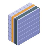 Modern building facade material showing insulation layers vector