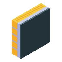 Computer processor chip isometric icon illustrating computing power vector