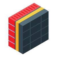 Building wall insulation material protecting from cold isometric view vector