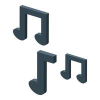 Dark gray music notes floating representing musical composition vector
