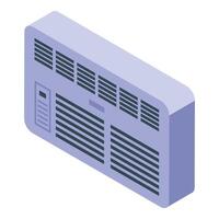 Wall mounted air conditioner cooling a room in isometric view vector