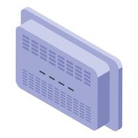 Wall mounted air conditioner cooling a room isometric view vector