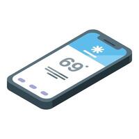 Smartphone showing low temperature in fahrenheit vector