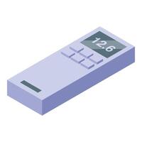 Modern air conditioner remote control showing temperature display vector