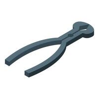 Dental forceps lying with closed jaws in isometric view vector