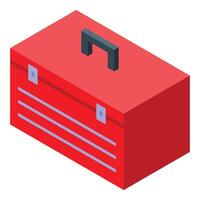 Red toolbox isometric icon illustrating handyman work vector