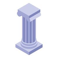 Ancient greek column standing tall in isometric view vector