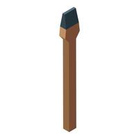Chisel tool for carpentry isometric icon illustrating carving vector