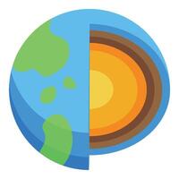 Earth layers diagram showing inner core outer core and mantle vector