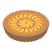 Delicious apple pie with sliced apples arranged in spiral pattern on top vector