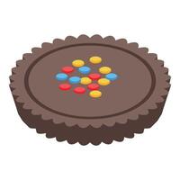 Chocolate cookie decorated with colorful sugar coating is looking delicious vector