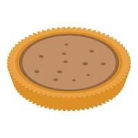 Isometric icon of round cookie with chocolate filling vector