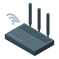 Wifi router emitting wireless signal with three antennas vector