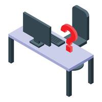 Question mark being displayed on a modern office desk vector