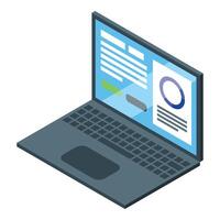 Modern laptop displaying web design software interface vector