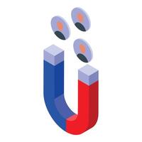 Large magnet attracting customer icons representing customer attraction vector