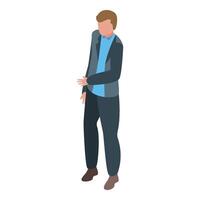 Confident businessman gesturing while explaining business strategy vector