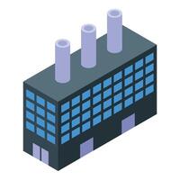 Modern factory building with smoking chimneys producing pollution vector
