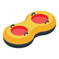 Double swimming ring floating on water for pool party vector