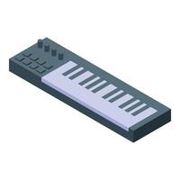 Modern synthesizer showing keys for playing music vector