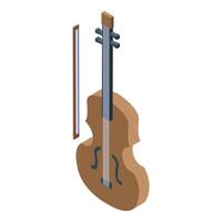 Classical violin with bow isometric illustration vector