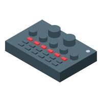 Professional digital audio mixer with knobs and faders for music production vector