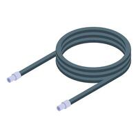 Flexible hose pipe connecting using special coupling isometric view vector