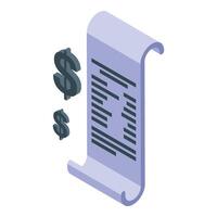 Long paper invoice showing increasing costs with dollar symbols vector