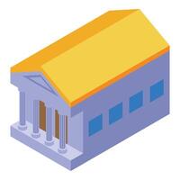 Ancient greek temple building representing classical architecture vector