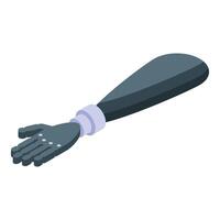 Modern bionic arm prosthesis giving open hand gesture vector