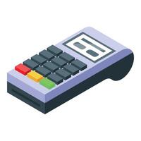 Pos terminal accepting nfc payment isometric view vector