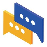 Isometric chat bubbles showing communication concept vector