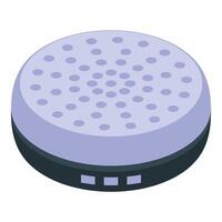 Portable speaker playing music using wireless connection vector